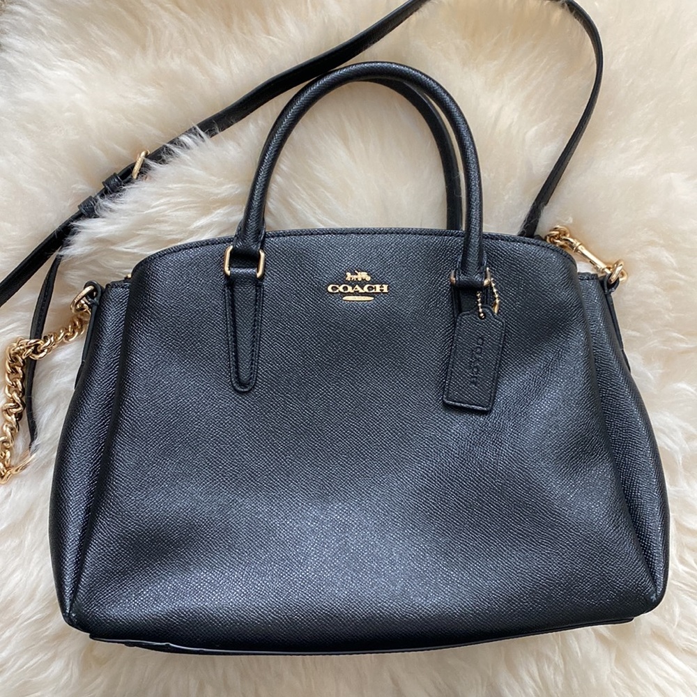 LIKE-New COACH Leather Sage Carry-All Satchel - Black